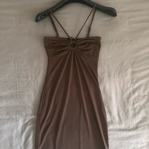 Brown mini dress